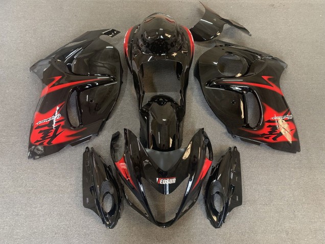 Negro Brillante Con Logotipos Rojos 08-20 GSXR 1300 Carenado Moto Negro Brillante Con Logotipos Rojos 08-20 GSXR 1300 Carenado Moto