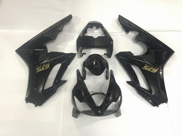 Negro Brillante & Dorado 09-12 Daytona 675 Carenado Moto Negro Brillante & Dorado 09-12 Daytona 675 Carenado Moto