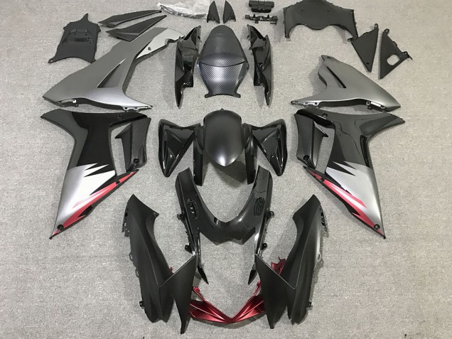 Negro Brillante & Gris Mate 11-24 GSXR 600-750 Carenado Moto Negro Brillante & Gris Mate 11-24 GSXR 600-750 Carenado Moto