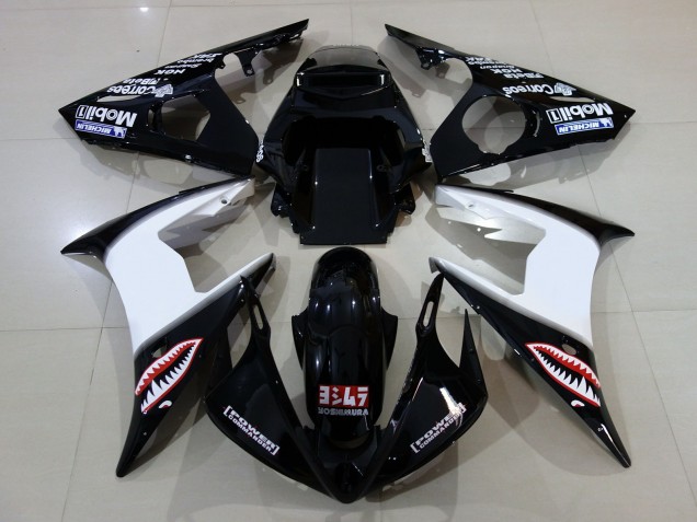 Negro Brillante & Logotipos 06-07 R6 Carenado Moto Negro Brillante & Logotipos 06-07 R6 Carenado Moto