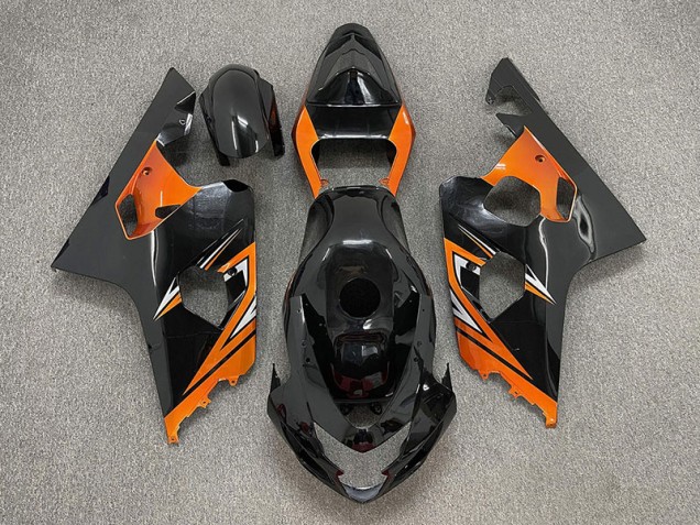 Negro Brillante & Naranja 04-05 GSXR 600-750 Carenado Moto Negro Brillante & Naranja 04-05 GSXR 600-750 Carenado Moto