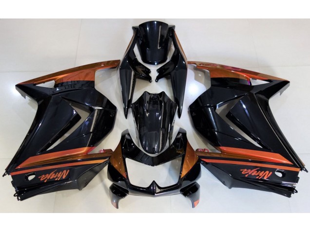Negro Brillante & Naranja 08-12 Ninja 250 Carenado Moto Negro Brillante & Naranja 08-12 Ninja 250 Carenado Moto