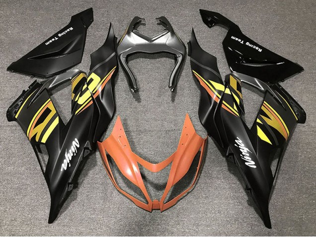 Negro Brillante & Naranja 13-18 ZX6R Carenado Moto Negro Brillante & Naranja 13-18 ZX6R Carenado Moto