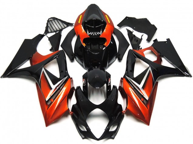 Negro Brillante & Oro Bronce 07-08 GSXR 1000 Carenado Moto Negro Brillante & Oro Bronce 07-08 GSXR 1000 Carenado Moto