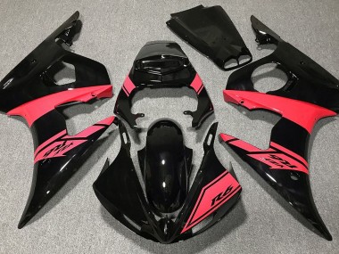 Negro Brillante & Rojo 03-04 R6 Carenado Moto