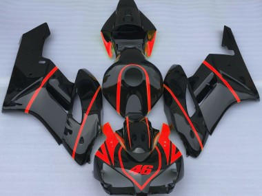 Negro Brillante & Rojo 04-05 CBR1000RR Carenado Moto