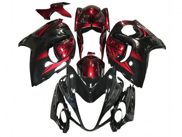 Negro Brillante & Rojo Intenso 08-20 GSXR 1300 Carenado Moto Negro Brillante & Rojo Intenso 08-20 GSXR 1300 Carenado Moto
