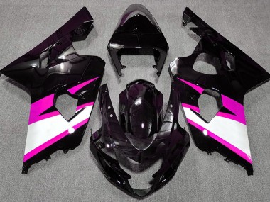 Negro Brillante & Rosa 04-05 GSXR 600-750 Carenado Moto