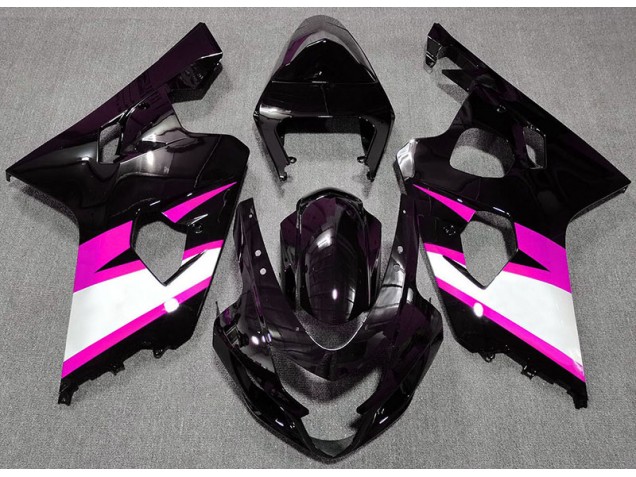 Negro Brillante & Rosa 04-05 GSXR 600-750 Carenado Moto Negro Brillante & Rosa 04-05 GSXR 600-750 Carenado Moto