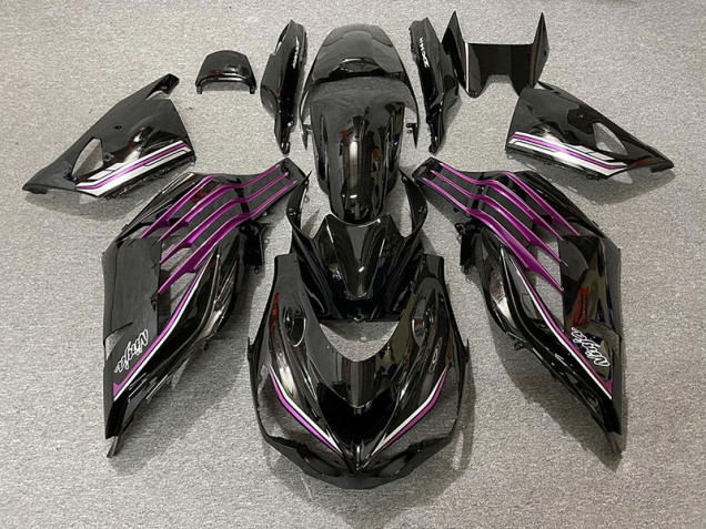 Negro Brillante & Rosa 12-21 ZX14R Carenado Moto Negro Brillante & Rosa 12-21 ZX14R Carenado Moto