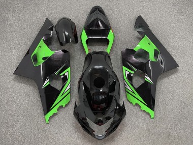 Negro Brillante & Verde 04-05 GSXR 600-750 Carenado Moto