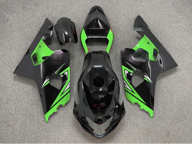 Negro Brillante & Verde 04-05 GSXR 600-750 Carenado Moto Negro Brillante & Verde 04-05 GSXR 600-750 Carenado Moto