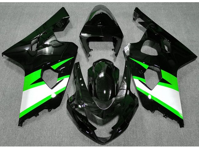 Negro Brillante & Verde 04-05 GSXR 600-750 Carenado Moto Negro Brillante & Verde 04-05 GSXR 600-750 Carenado Moto