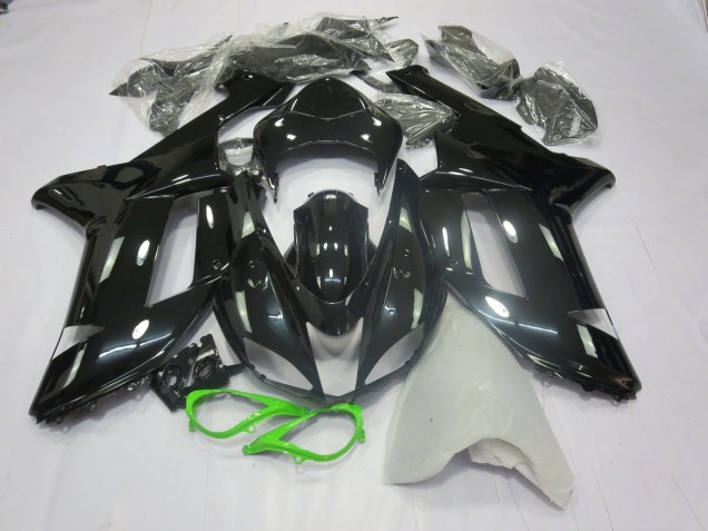Negro Brillante Verde 07-08 ZX6R Carenado Moto