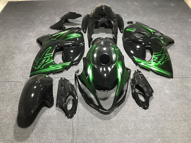 Negro Brillante & Verde 08-20 GSXR 1300 Carenado Moto Negro Brillante & Verde 08-20 GSXR 1300 Carenado Moto