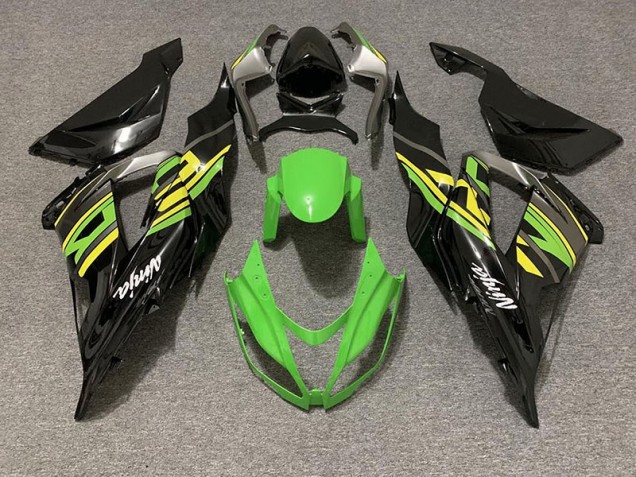 Negro Brillante & Verde Racing 13-18 ZX6R Carenado Moto