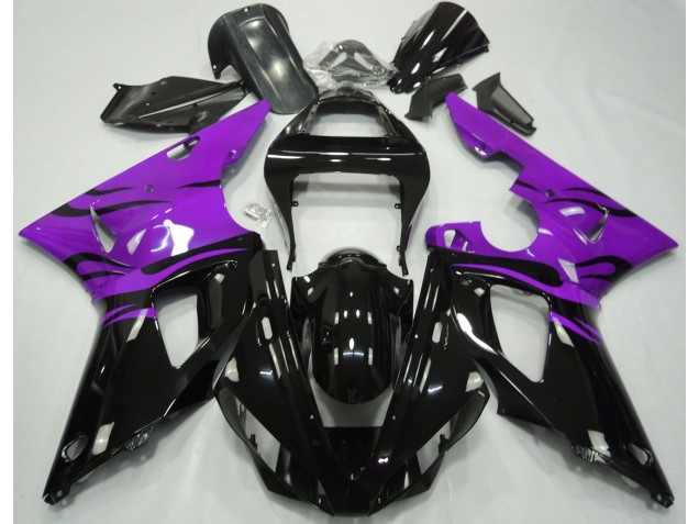 Negro Llama & Morado 00-01 R1 Carenado Moto Negro Llama & Morado 00-01 R1 Carenado Moto