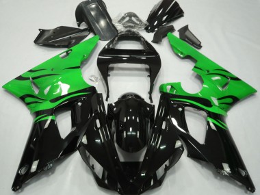 Negro Llama & Verde 00-01 R1 Carenado Moto