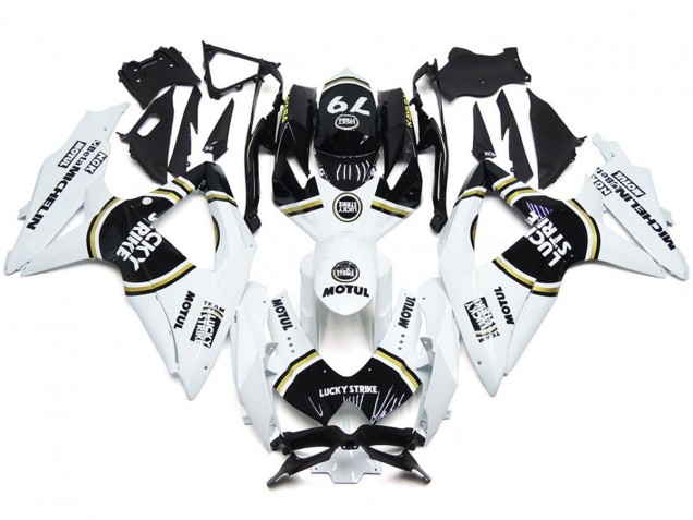 Negro Lucky Strike 79 08-10 GSXR 600-750 Carenado Moto Negro Lucky Strike 79 08-10 GSXR 600-750 Carenado Moto