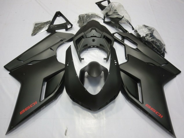 Negro Mate 07-14 Ducati 848 1098 1198 Carenado Moto