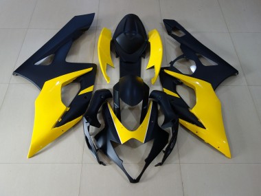 Negro Mate & Amarillo 05-06 GSXR 1000 Carenado Moto