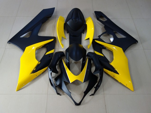 Negro Mate & Amarillo 05-06 GSXR 1000 Carenado Moto Negro Mate & Amarillo 05-06 GSXR 1000 Carenado Moto