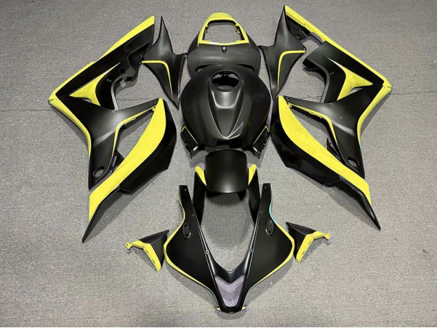 Negro Mate & Amarillo 07-08 CBR600RR Carenado Moto Negro Mate & Amarillo 07-08 CBR600RR Carenado Moto
