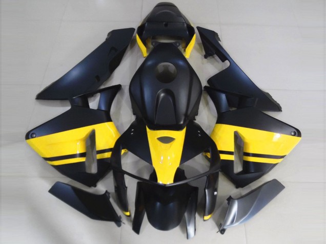 Negro Mate & Amarillo Brillante 05-06 CBR600RR Carenado Moto Negro Mate & Amarillo Brillante 05-06 CBR600RR Carenado Moto