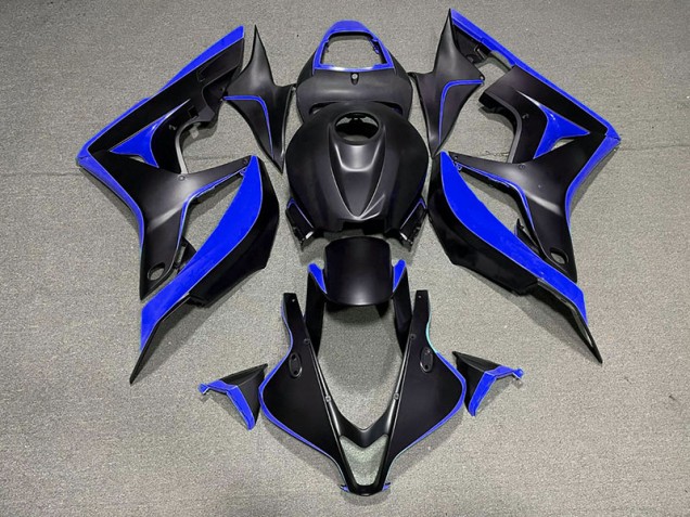 Negro Mate & Azul 07-08 CBR600RR Carenado Moto Negro Mate & Azul 07-08 CBR600RR Carenado Moto