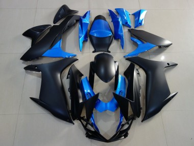 Negro Mate & Azul Brillante 11-24 GSXR 600-750 Carenado Moto