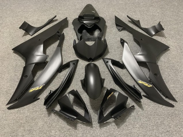 Negro Mate Con Logotipo Dorado 08-16 R6 Carenado Moto Negro Mate Con Logotipo Dorado 08-16 R6 Carenado Moto