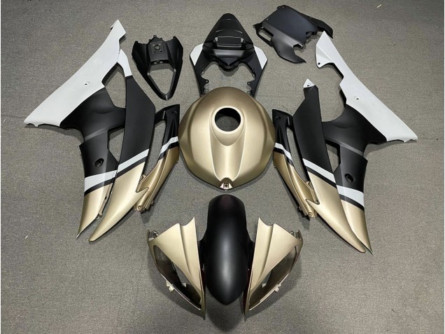Negro Mate & Dorado 08-16 R6 Carenado Moto Negro Mate & Dorado 08-16 R6 Carenado Moto