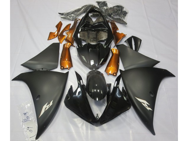 Negro Mate & Naranja 09-11 R1 Carenado Moto Negro Mate & Naranja 09-11 R1 Carenado Moto