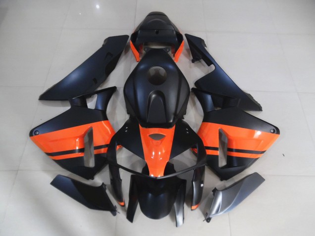 Negro Mate & Naranja Brillante 05-06 CBR600RR Carenado Moto Negro Mate & Naranja Brillante 05-06 CBR600RR Carenado Moto