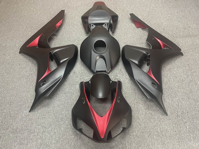 Negro Mate & Rojo 06-07 CBR1000RR Carenado Moto