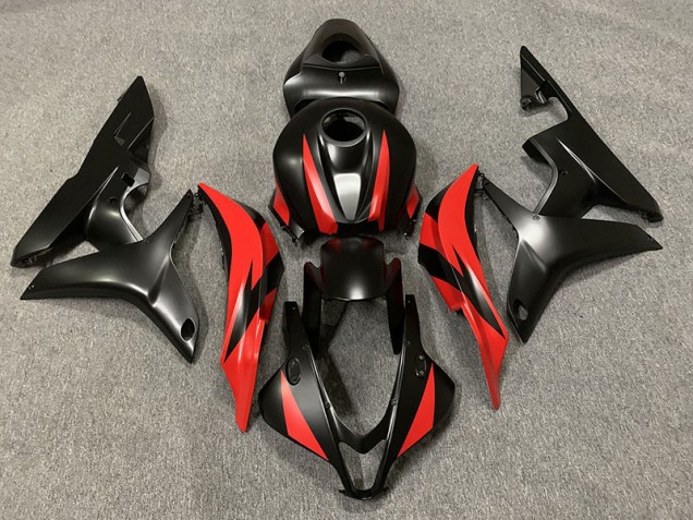 Negro Mate & Rojo 07-08 CBR600RR Carenado Moto Negro Mate & Rojo 07-08 CBR600RR Carenado Moto