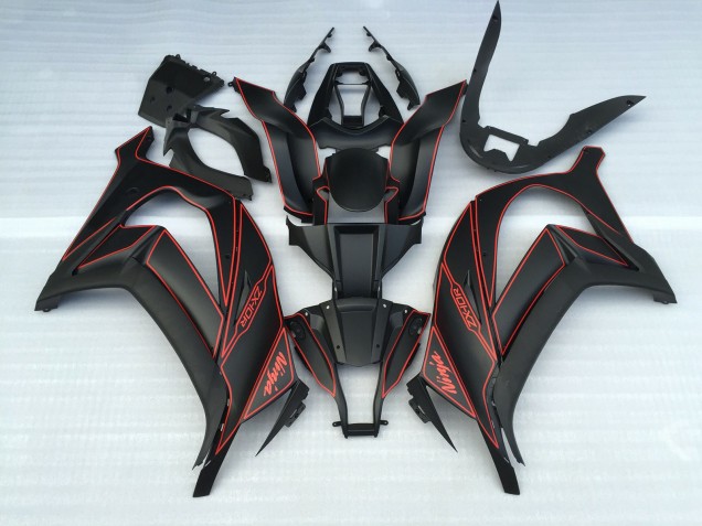 Negro Mate & Rojo 11-15 ZX10R Carenado Moto Negro Mate & Rojo 11-15 ZX10R Carenado Moto