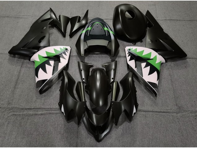 Negro Mate & Verde 04-05 ZX10R Carenado Moto Negro Mate & Verde 04-05 ZX10R Carenado Moto