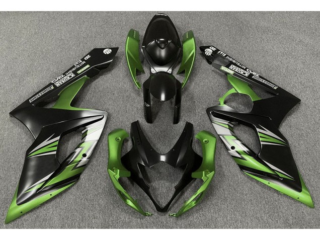 Negro Mate & Verde 05-06 GSXR 1000 Carenado Moto Negro Mate & Verde 05-06 GSXR 1000 Carenado Moto