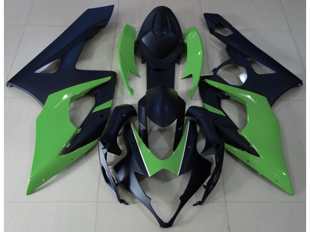 Negro Mate & Verde 05-06 GSXR 1000 Carenado Moto Negro Mate & Verde 05-06 GSXR 1000 Carenado Moto