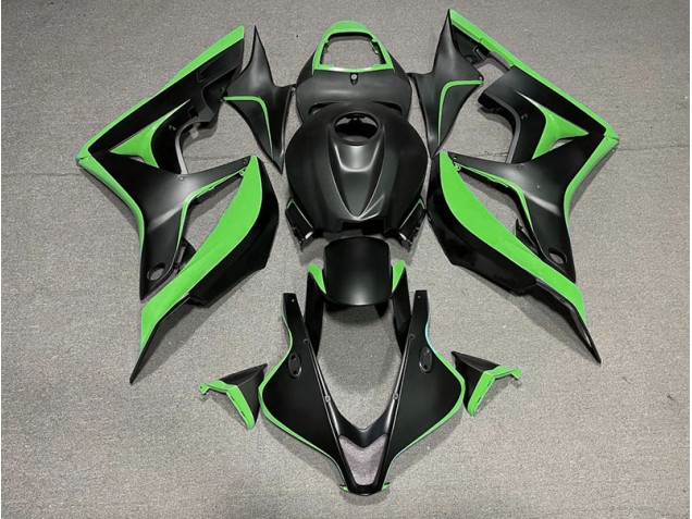 Negro Mate & Verde 07-08 CBR600RR Carenado Moto Negro Mate & Verde 07-08 CBR600RR Carenado Moto