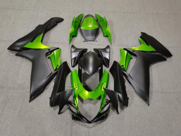 Negro Mate & Verde 11-24 GSXR 600-750 Carenado Moto Negro Mate & Verde 11-24 GSXR 600-750 Carenado Moto