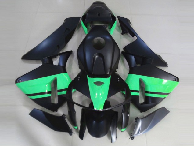 Negro Mate & Verde Especial 05-06 CBR600RR Carenado Moto Negro Mate & Verde Especial 05-06 CBR600RR Carenado Moto
