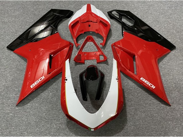 Negro Rojo Blanco 07-14 Ducati 848 1098 1198 Carenado Moto Negro Rojo Blanco 07-14 Ducati 848 1098 1198 Carenado Moto