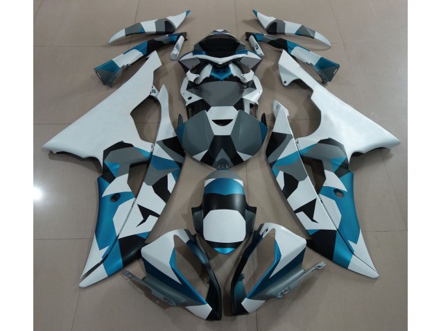 Nieve Azul Glaciar Camuflaje 08-16 R6 Carenado Moto Nieve Azul Glaciar Camuflaje 08-16 R6 Carenado Moto