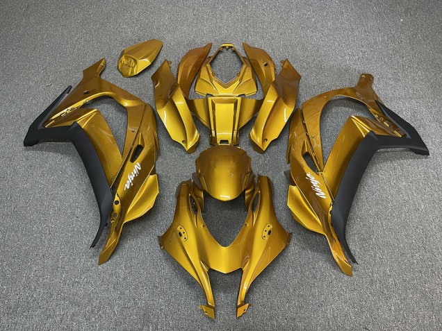 Oro Con Ninja Blanco 16-19 ZX10R Carenado Moto Oro Con Ninja Blanco 16-19 ZX10R Carenado Moto