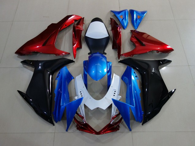 Personalizado Rojo Negro & Azul 11-24 GSXR 600-750 Carenado Moto Personalizado Rojo Negro & Azul 11-24 GSXR 600-750 Carenado Moto