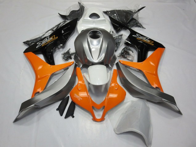 Plata Blanco & Naranja 07-08 CBR600RR Carenado Moto Plata Blanco & Naranja 07-08 CBR600RR Carenado Moto