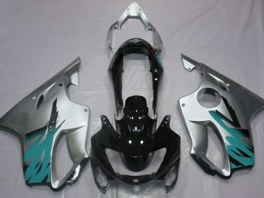 Plata Brillante & Verde Azulado 99-00 CBR600 F4 Carenado Moto