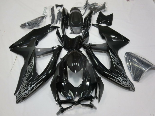 Plata & Negro 08-10 GSXR 600-750 Carenado Moto Plata & Negro 08-10 GSXR 600-750 Carenado Moto